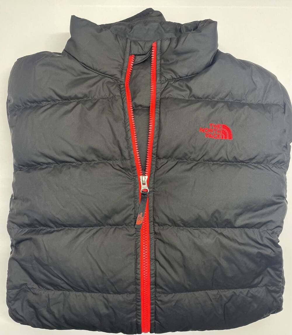 The North Face 550 Down Puffer Jacket Black Red Youth